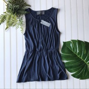 Anthropologie NWT blue sleeveless top petite